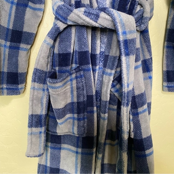 Arizona Jean Co Blue Plaid Lounge Robe Size 14/16 Large - Picture 2 of 4